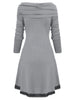 Cowl Neck Lace Up Guipure Panel Longline Knitwear