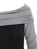 Cowl Neck Lace Up Guipure Panel Longline Knitwear