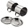 8PC Stainless Steel Picnic Pot Kit Camping Backpacking Hiking Cookware Set