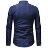 Men's Casual Slim Five-Star Print Long Sleeve Shirt