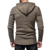 Men's Fashion Personality Neckline Button Decoration Trend Knit Hooded Sweater