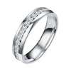 Stainless Steel Gold Plated Women'S Wedding Band Engagement CZ Ring