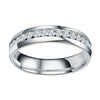 Stainless Steel Gold Plated Women'S Wedding Band Engagement CZ Ring