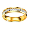 Stainless Steel Gold Plated Women'S Wedding Band Engagement CZ Ring