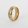 Stainless Steel Gold Plated Women'S Wedding Band Engagement CZ Ring