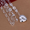 Fashion Jewelry Simple Silver Heart Pendant Necklace