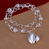 Fashion Jewelry Simple Silver Heart Pendant Necklace