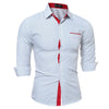 2018 New Men Hit Color Fashion Point Long-sleeved Shirt