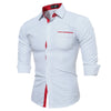 2018 New Men Hit Color Fashion Point Long-sleeved Shirt