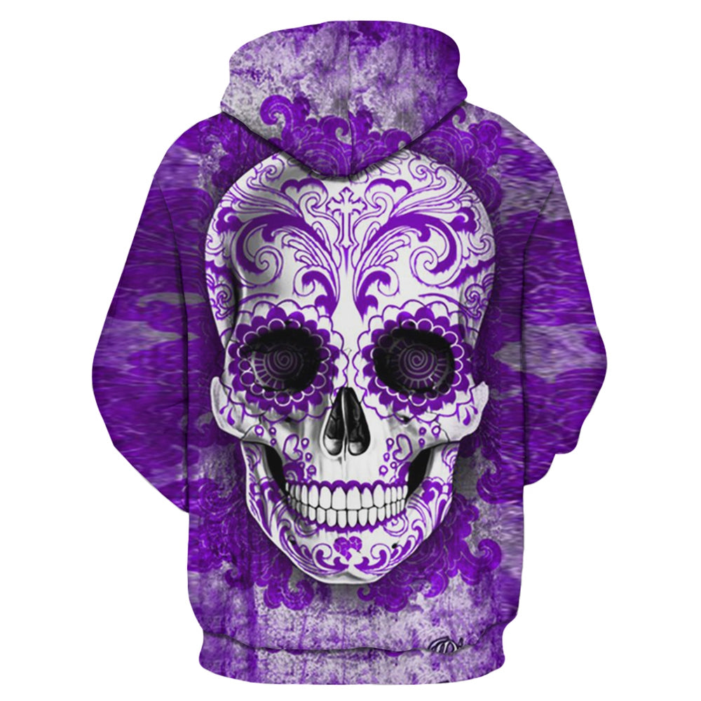 3D Skull Demon Digital Thermal Transfer Printing Fashion Men's Hoodied Sweater