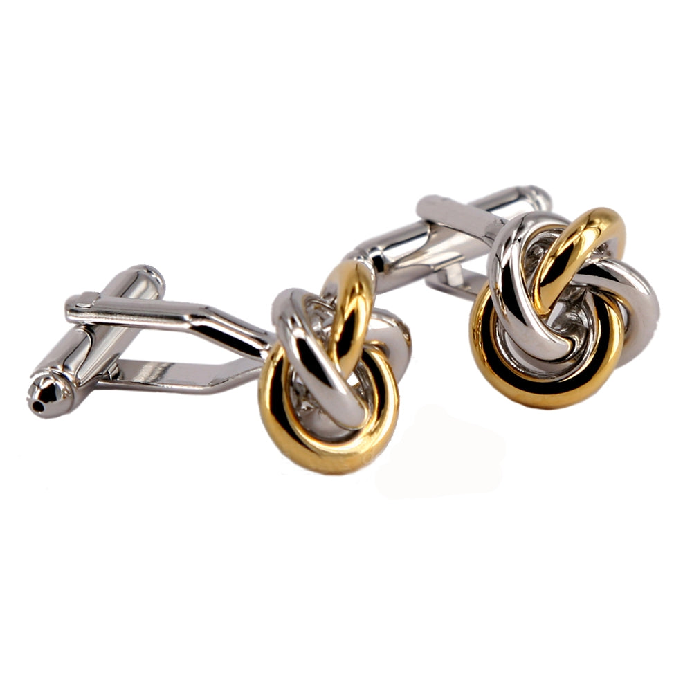 Alloy Material/Electroplating Paint Process/Gold and Silver Knot Shape Men Cuffl