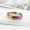 Fashion Rainbow Stainless Steel Ring Simple Exquisite Titanium Stee Couple Rings