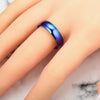 Fashion Rainbow Stainless Steel Ring Simple Exquisite Titanium Stee Couple Rings