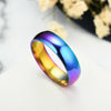 Fashion Rainbow Stainless Steel Ring Simple Exquisite Titanium Stee Couple Rings