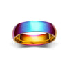 Fashion Rainbow Stainless Steel Ring Simple Exquisite Titanium Stee Couple Rings