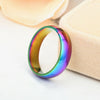 Fashion Rainbow Stainless Steel Ring Simple Exquisite Titanium Stee Couple Rings