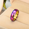 Fashion Rainbow Stainless Steel Ring Simple Exquisite Titanium Stee Couple Rings