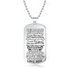 To My Son Daughter I Want You To Believe Love Dad Mom Lettering Hang Necklace