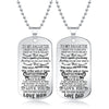 To My Son Daughter I Want You To Believe Love Dad Mom Lettering Hang Necklace