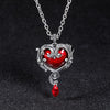 New Punk Retro Skull Red Peach Heart Necklace Pendant Women Jewelry