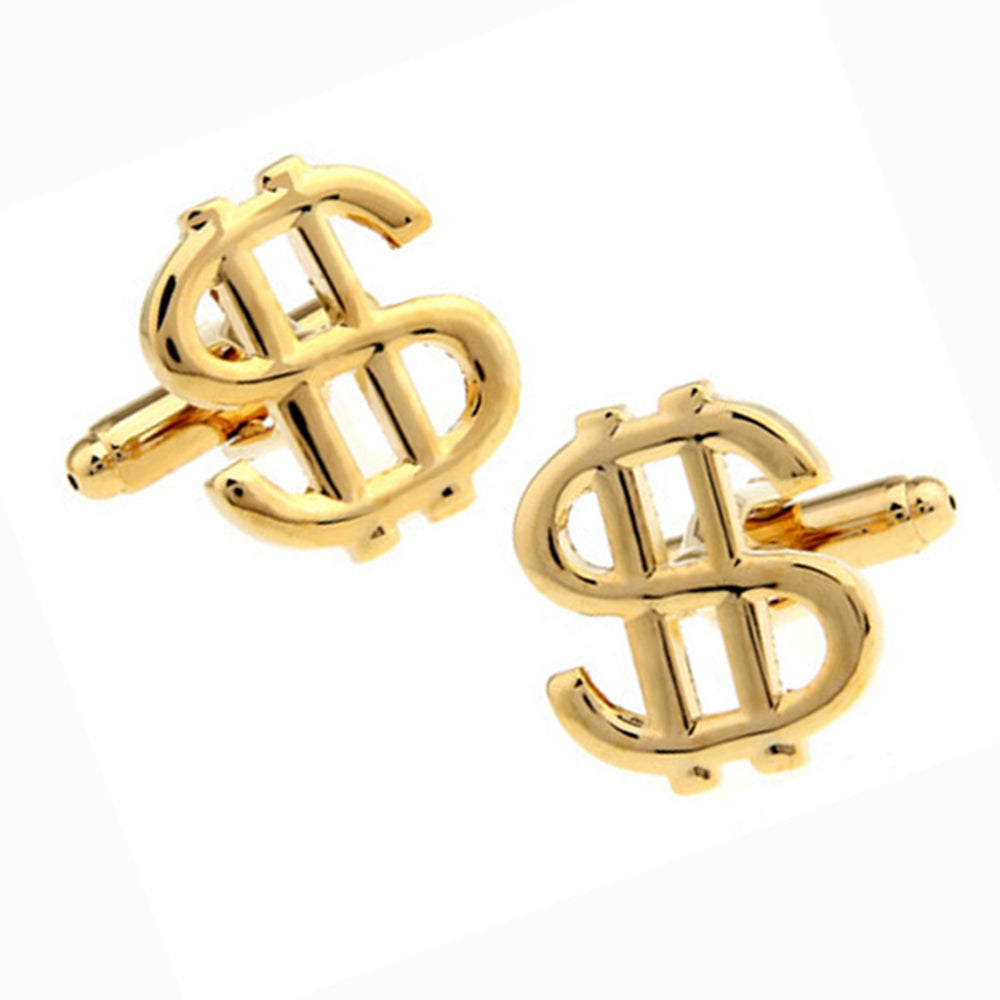 Brass Electroplating Process Dollar Shaped Cufflinks for Men