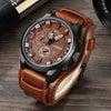 CURREN A03348 Men Luxury Creative Large Dial Leather Sports Quartz Watch