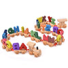 Wooden Train Figure Model Toy with Alphabetical Number