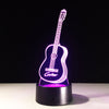 Yeduo New Action Figure 7 Colors Guitar 3D Visual Led Night Lights As Bedroom Table Lamp Best Gifts for Kids Friends Acrylic