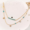 Women Long Tassel Star Choker Double Layer Sequins Multilayer Necklace
