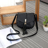 Solid Color Tassels Knitted Saddle Crossbody Bag