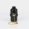E26 Black Single Screw Plastic Zipper Switch Lamp Holder