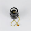E26 Black Single Screw Plastic Zipper Switch Lamp Holder
