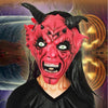 Yeduo Devil Inferno Satan Mask Horror Halloween Novelty Red Face Adult Size Party Head Long Hair for Women Men