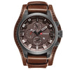 CURREN Men's Casual Quartz Leather Mechanical Pointer Multifunction Watch