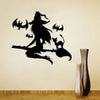 YEDUO Halloween Removable Wall Stickers Black Bats Witch Flying Home Window Decal