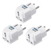 Minismile 3Pcs 2500W EU Plug 2 Feet Standard Travel Power Adapter Charger Kit