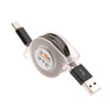 Retractable USB 3.1 Type-C Fast Charging Data Cable with LED Light 1M