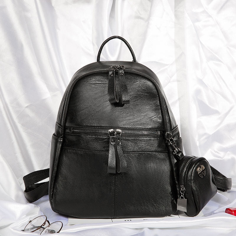 Women's Backpack Solid Color Brief Design Versatile Top Fashion All-match Bag