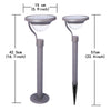 2PCS Warm White Stainless Steel Solar Lawn Light for Garden Landscape Lighting Pathway Stairway