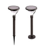 2PCS Warm White Stainless Steel Solar Lawn Light for Garden Landscape Lighting Pathway Stairway