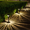 2PCS Warm White Stainless Steel Solar Lawn Light for Garden Landscape Lighting Pathway Stairway