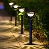 2PCS Warm White Stainless Steel Solar Lawn Light for Garden Landscape Lighting Pathway Stairway