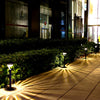 2PCS Warm White Stainless Steel Solar Lawn Light for Garden Landscape Lighting Pathway Stairway