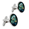 Alloy Material Oil Dripping Process Color Flying Butterfly Pattern Men Cufflinks