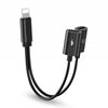 2 in 1 Dual Head Audio Charger Splitter 8 Pin USB Adapter