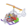 Small Plane Chain Wind-up Transparent Plastic Slide Helicopter Toy with Rotating Propeller