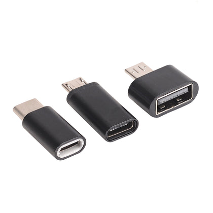 Micro USB to Type C Adapter + Micro USB OTG + Type C to Micro USB