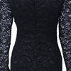 Women New Fashion Celebrity Style Long Sleeve Sheath Shift Party Wear to Work Office Bodycon Lace Pencil Dress