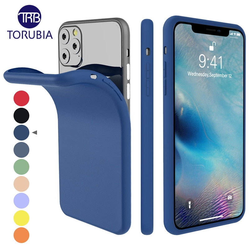 For iPhone 11 11 Pro Max 2019 Case Silicone Original Candy Color Built-in Velvet Slim Matte Soft TPU Cover For iPhone 11 XI Case