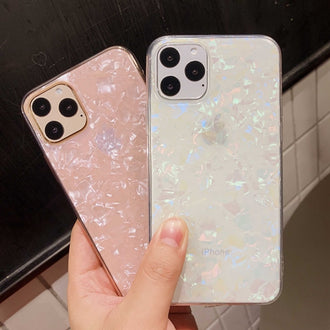 Glitter Shell Pattern Sparkle Bling Crystal Clear Soft TPU Phone Case For iPhone X XR XS 11 Pro Max 8 7 6 6s Plus Silicone Cover